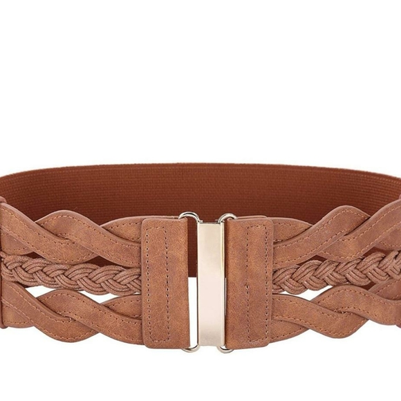 Vintage leather elastic waist belt fashion wide belt for women - Picture 3 of 3